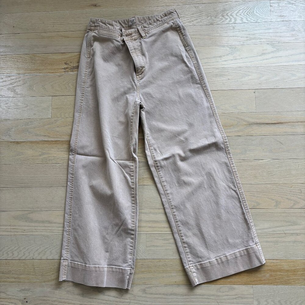 GAP High-Rise Wide Leg Crop Khakis